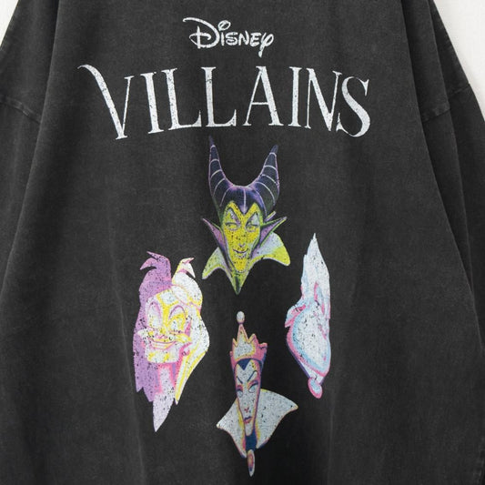 Disney ディズニー ヴィランズ ツアーデザイン ロンT BLACK