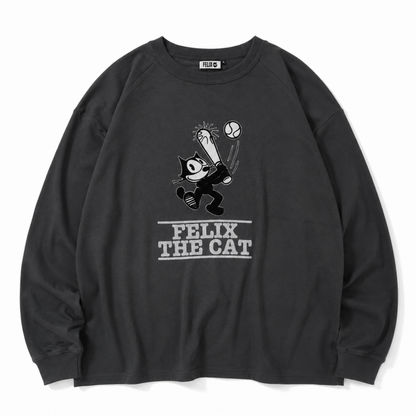 FELIX THE CAT ラグラン フロッキー ロンT CHARCOAL