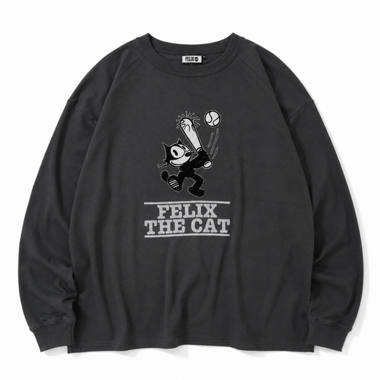FELIX THE CAT ラグラン フロッキー ロンT CHARCOAL