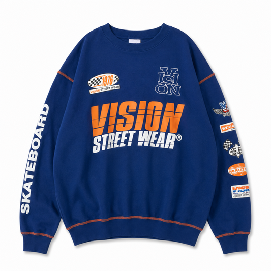 VISION STREET WEAR レーシングロゴスウェット NAVY