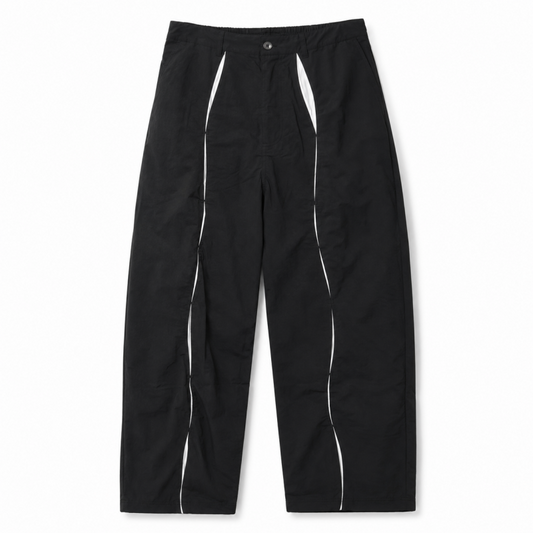 VISION STREET WEAR ナイロンウェーブ切替パンツ BLACK