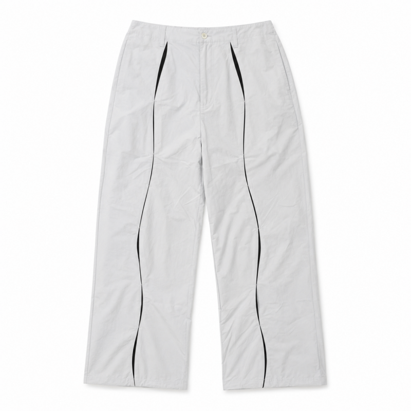 VISION STREET WEAR ナイロンウェーブ切替パンツ WHITE