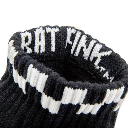 RAT FINK  刺繍 ショートソックス BLACK WHITE