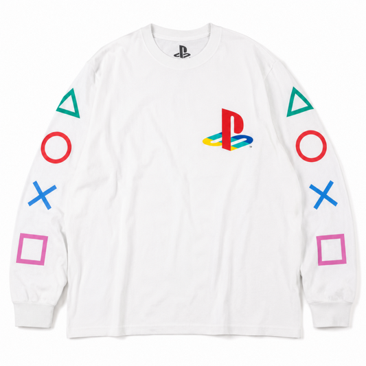 SONY PlayStation 並行輸入品 ロゴプリント ロンT WHITE