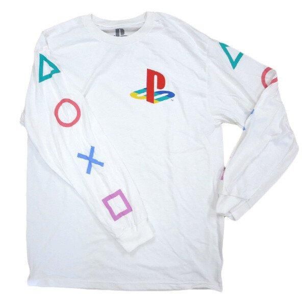 SONY PlayStation 並行輸入品 ロゴプリント ロンT WHITE