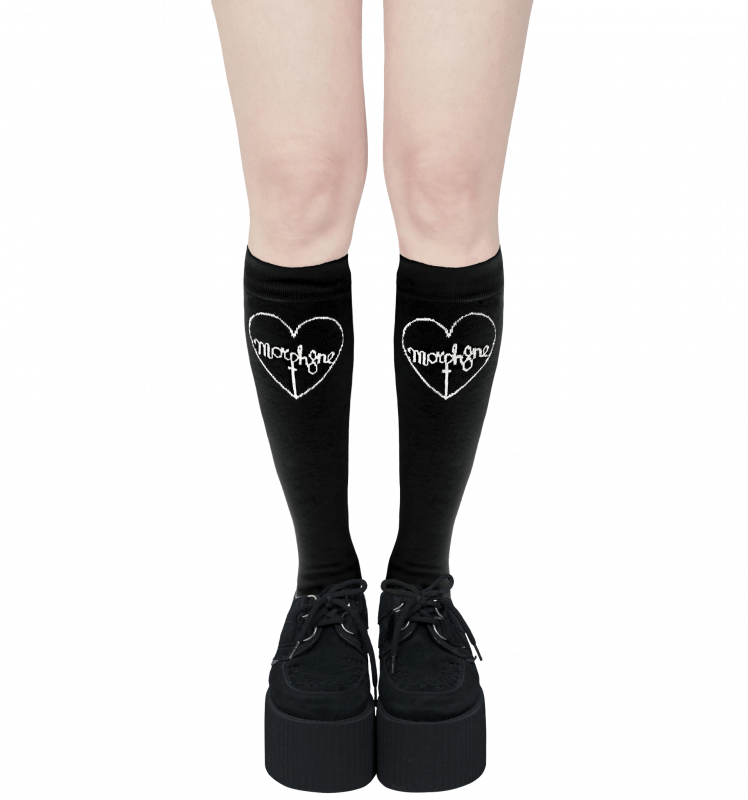 MORPH8NE ロゴ ハイソックス BLACK