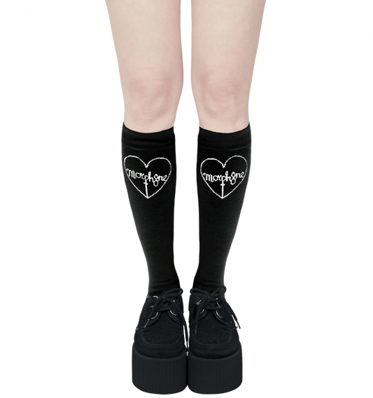 MORPH8NE ロゴ ハイソックス BLACK