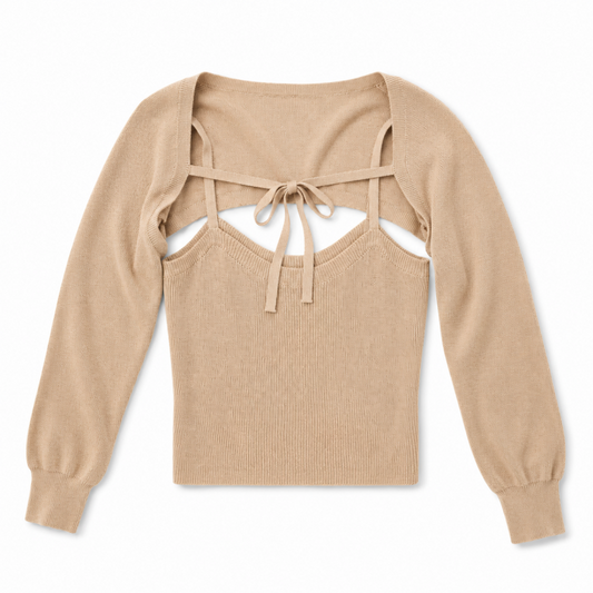 ライトニット ボレロ キャミソール セットアップ BEIGE