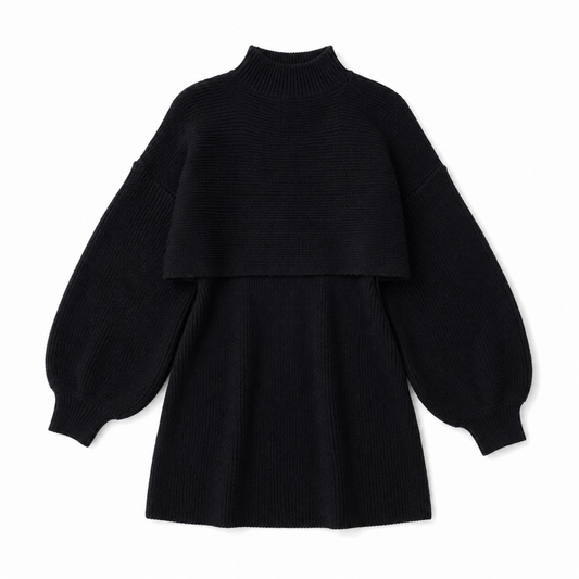ニットセットアップ ミニワンピース BLACK