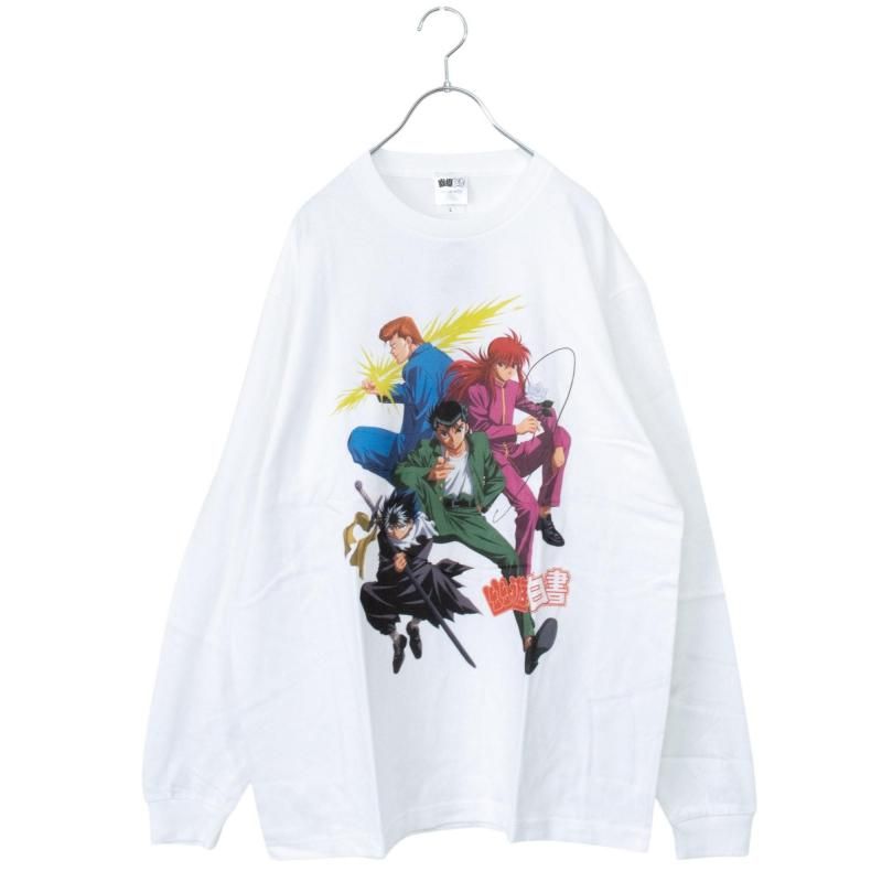 幽☆遊☆白書 集合 長袖Tシャツ ロンT PE1148 PE1149 WHITE
