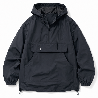 TRUCK 無地 テック ユニセックス プルオーバー ジャケット BLACK