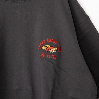POWER TO THE PEOPLE JAPAN Series 寿司 BACK刺繍 半袖 Tシャツ CHARCOAL