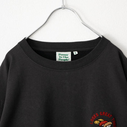 POWER TO THE PEOPLE JAPAN Series 寿司 BACK刺繍 半袖 Tシャツ CHARCOAL