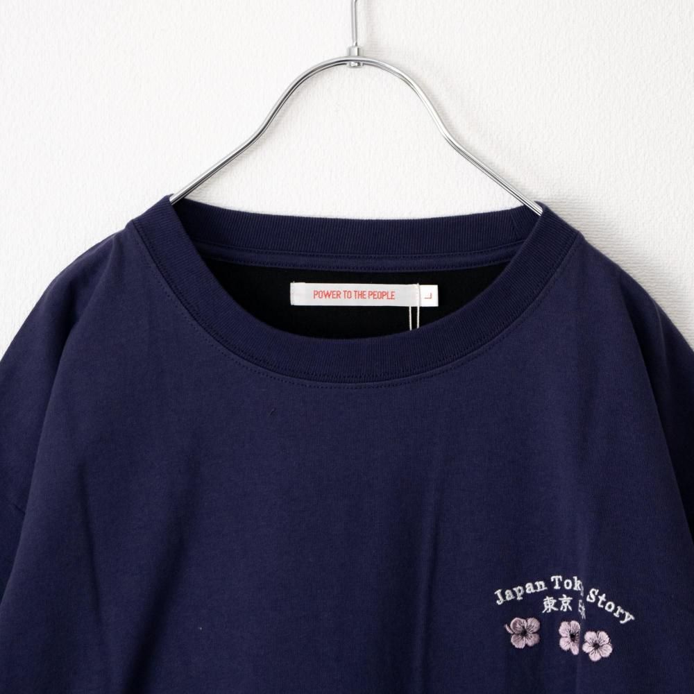POWER TO THE PEOPLE JAPAN Series DARUMA 刺繍 半袖 Tシャツ NAVY