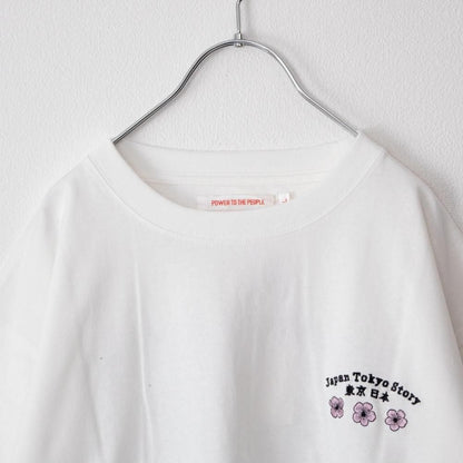 POWER TO THE PEOPLE JAPAN Series DARUMA 刺繍 半袖 Tシャツ WHITE