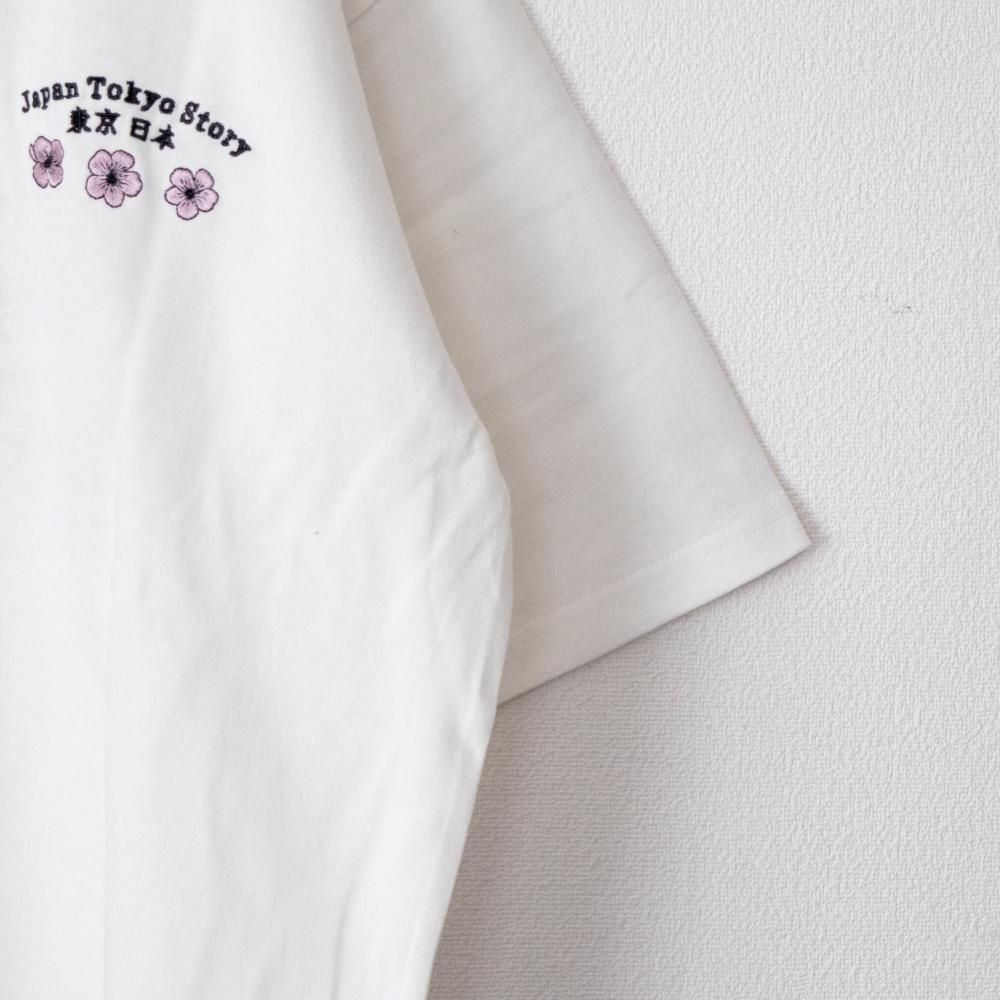 POWER TO THE PEOPLE JAPAN Series DARUMA 刺繍 半袖 Tシャツ WHITE
