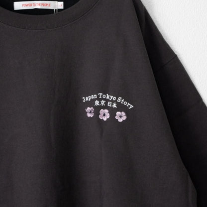 POWER TO THE PEOPLE JAPAN Series DARUMA 刺繍 半袖 Tシャツ CHARCOAL