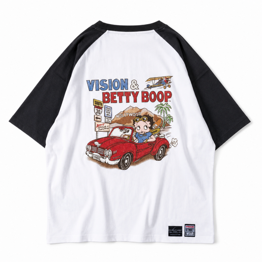 VISION STREET WEAR Betty Boop ラグランTシャツ BLACK/WHITE