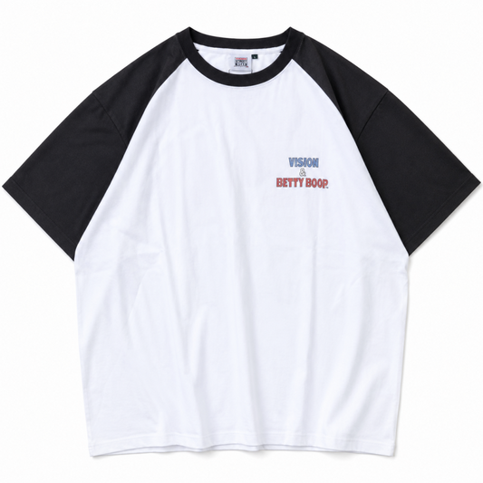 VISION STREET WEAR Betty Boop ラグランTシャツ BLACK/WHITE