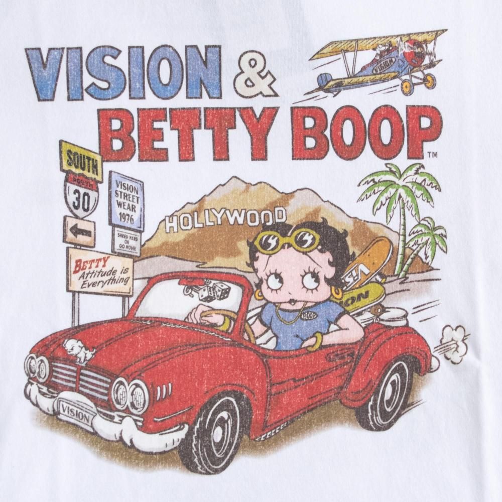 VISION STREET WEAR Betty Boop ラグランTシャツ BLACK/WHITE