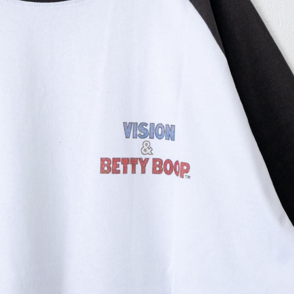 VISION STREET WEAR Betty Boop ラグランTシャツ BLACK/WHITE