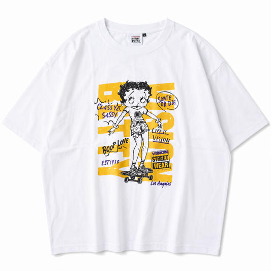 VISION STREET WEAR Betty Boop Graffiti Tシャツ WHITE