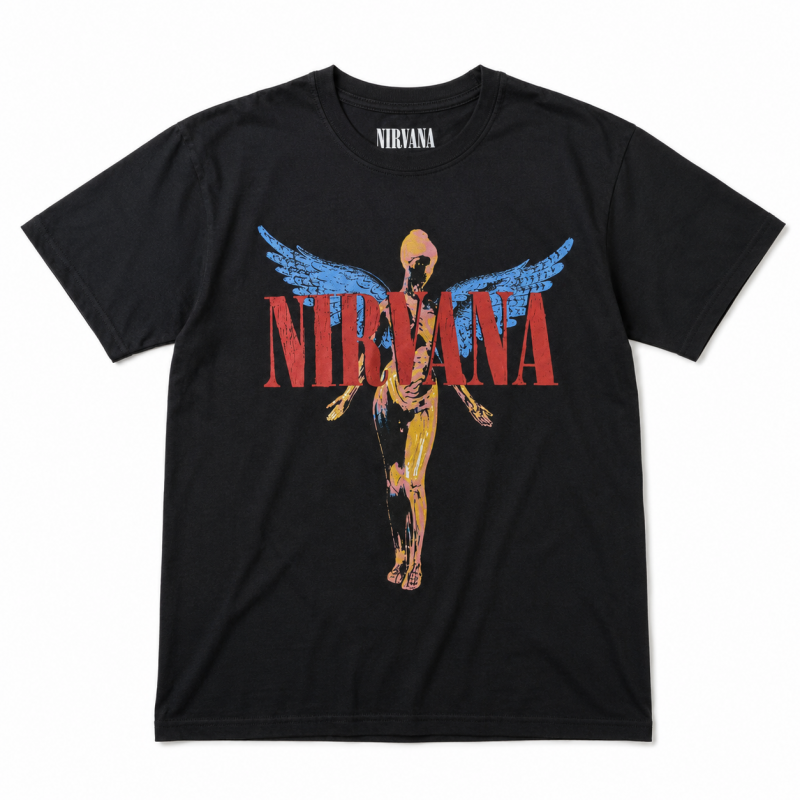 Nirvana Angelic 半袖 Tシャツ BLACK