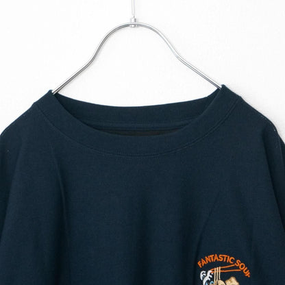 POWER TO THE PEOPLE JAPAN Series 梨地 RAMEN 刺繍 Tシャツ NAVY