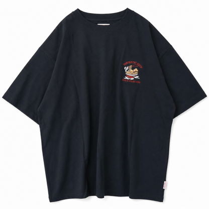POWER TO THE PEOPLE JAPAN Series 梨地 RAMEN 刺繍 Tシャツ BLACK
