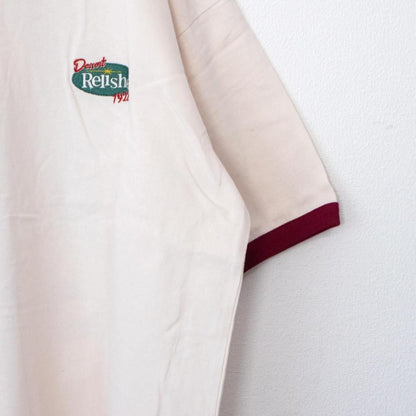 POWER TO THE PEOPLE クリームソーダ 刺繍 Tシャツ WHITE/RED