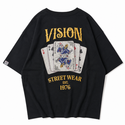 VISION STREET WEAR スケーター トランプ Tシャツ BLACK