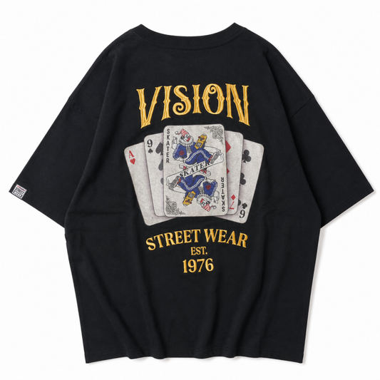 VISION STREET WEAR スケーター トランプ Tシャツ BLACK