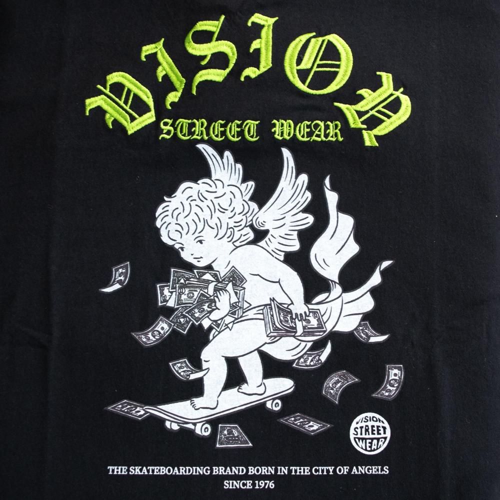 VISION STREET WEAR ANGEL スケーター Tシャツ BLACK