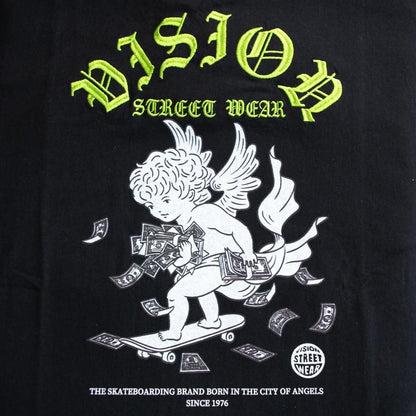 VISION STREET WEAR ANGEL スケーター Tシャツ BLACK