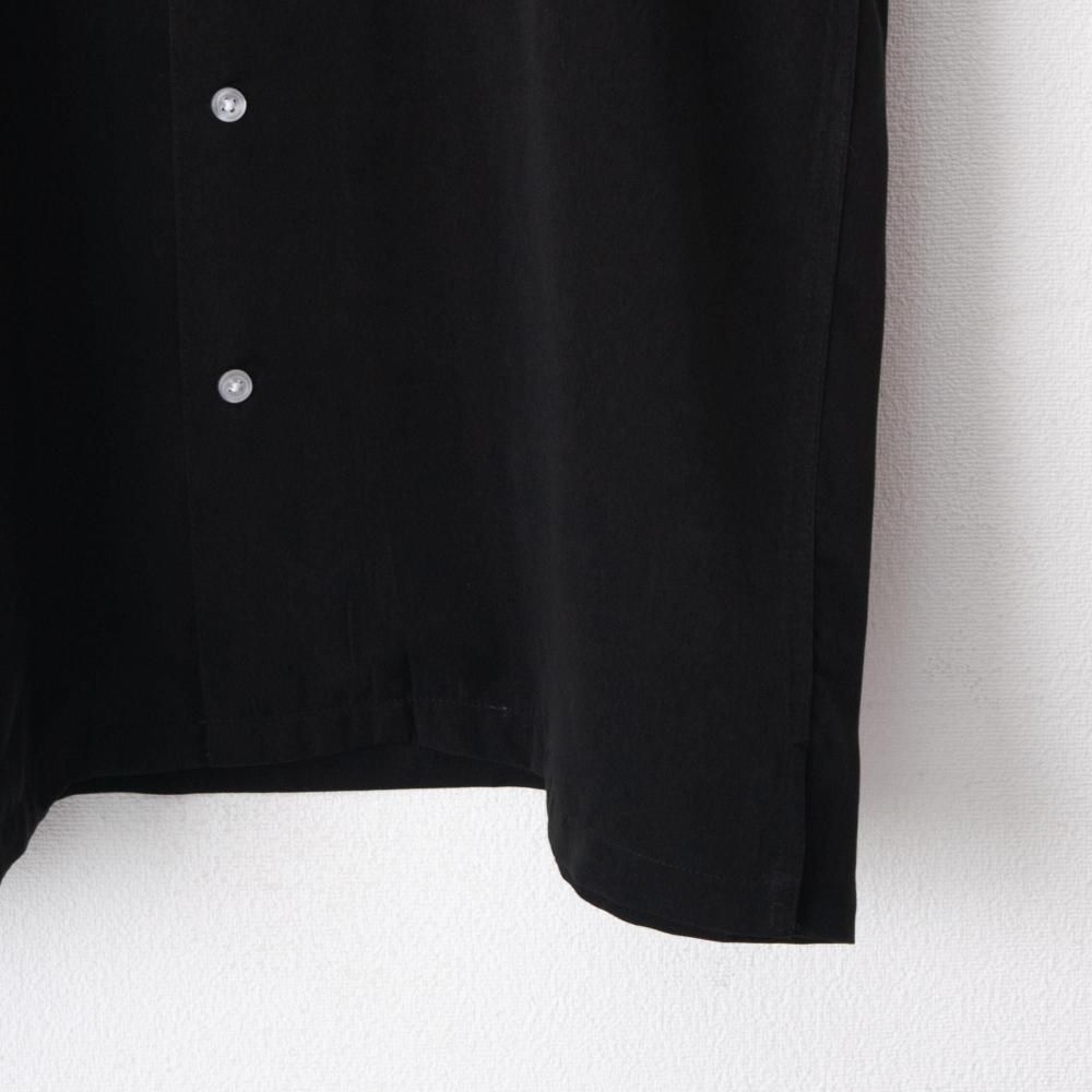 POWER TO THE PEOPLE スケートブルドッグ開襟 半袖シャツ BLACK