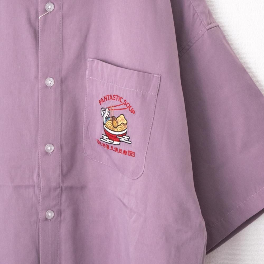 POWER TO THE PEOPLE JAPAN Series RAMEN 開襟 半袖シャツ PURPLE