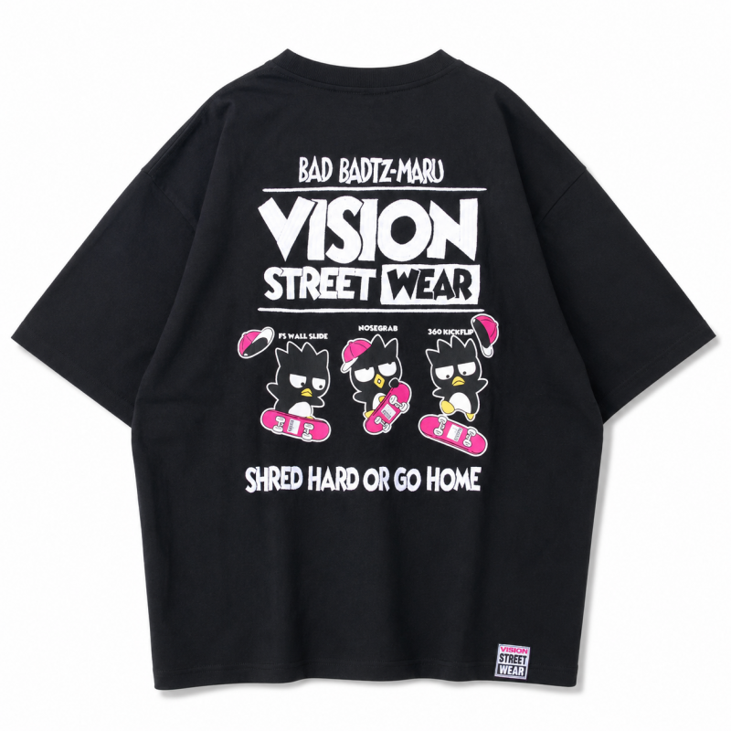 VISION STREET WEAR サンリオ Badtz-maru バッドばつ丸 Tシャツ BLACK