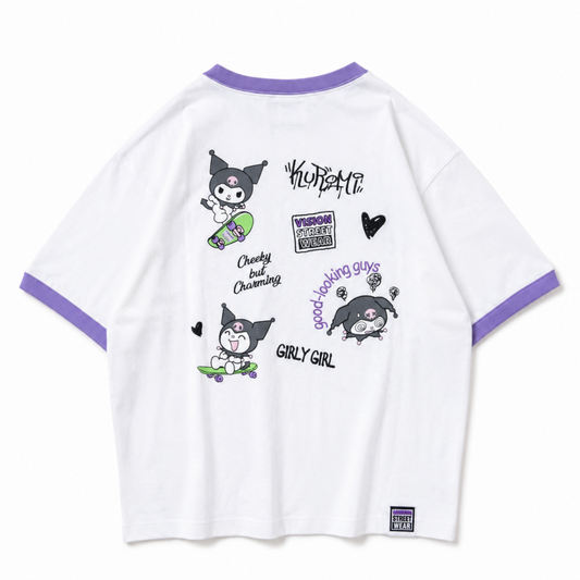VISION STREET WEAR サンリオ Kuromi クロミ Tシャツ RINGER WHITE