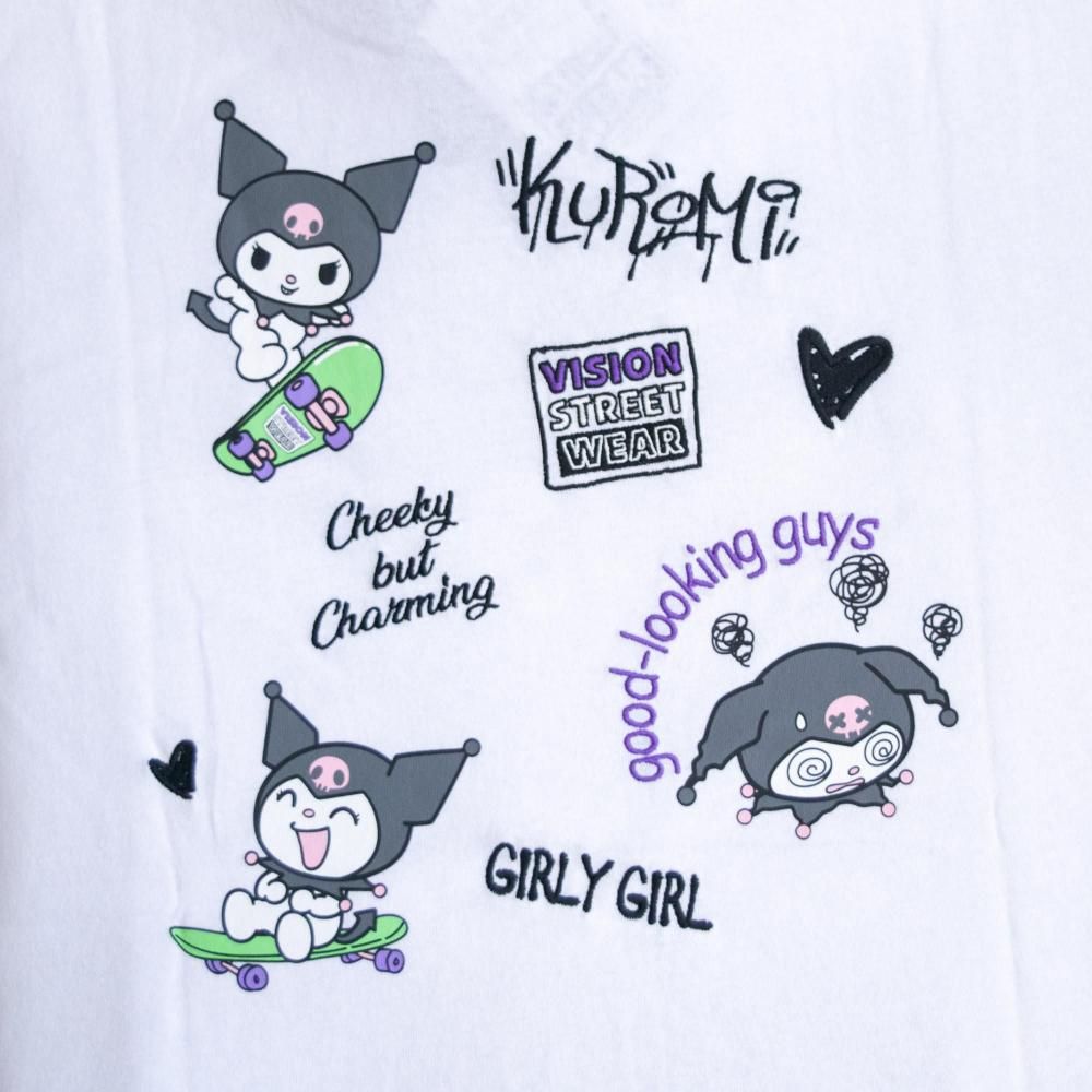 VISION STREET WEAR サンリオ Kuromi クロミ Tシャツ RINGER WHITE