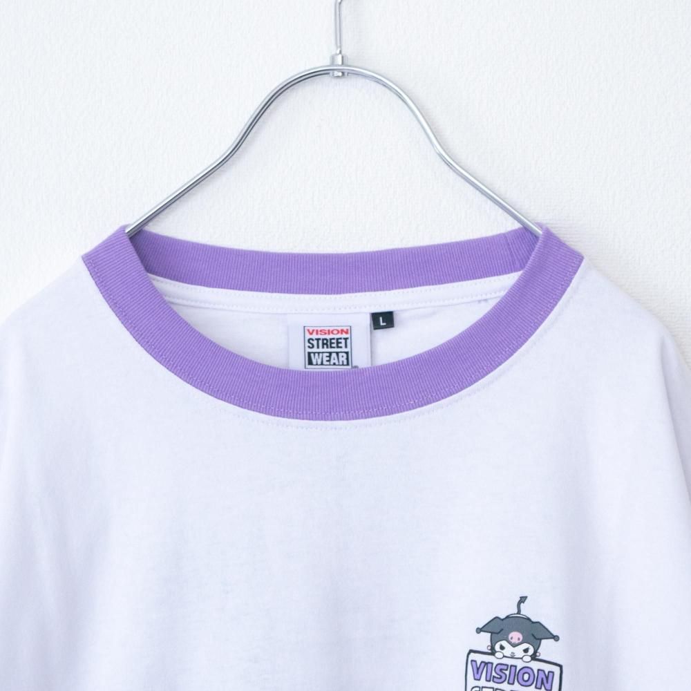 VISION STREET WEAR サンリオ Kuromi クロミ Tシャツ RINGER WHITE