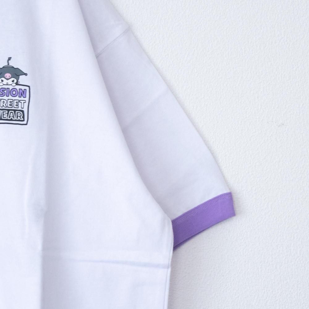 VISION STREET WEAR サンリオ Kuromi クロミ Tシャツ RINGER WHITE