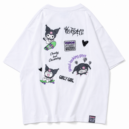 VISION STREET WEAR サンリオ Kuromi クロミ Tシャツ WHITE