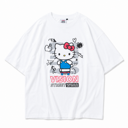 VISION STREET WEAR サンリオ HelloKitty キティ Front/Back Tシャツ WHITE