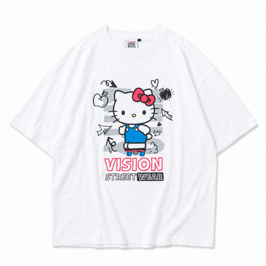 VISION STREET WEAR サンリオ HelloKitty キティ Front/Back Tシャツ WHITE