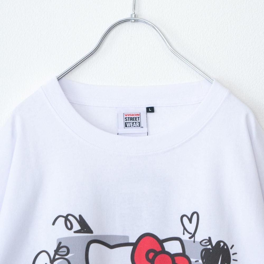 VISION STREET WEAR サンリオ HelloKitty キティ Front/Back Tシャツ WHITE