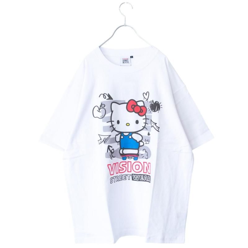 VISION STREET WEAR サンリオ HelloKitty キティ Front/Back Tシャツ WHITE