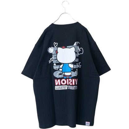 VISION STREET WEAR サンリオ HelloKitty キティ Front/Back Tシャツ BLACK