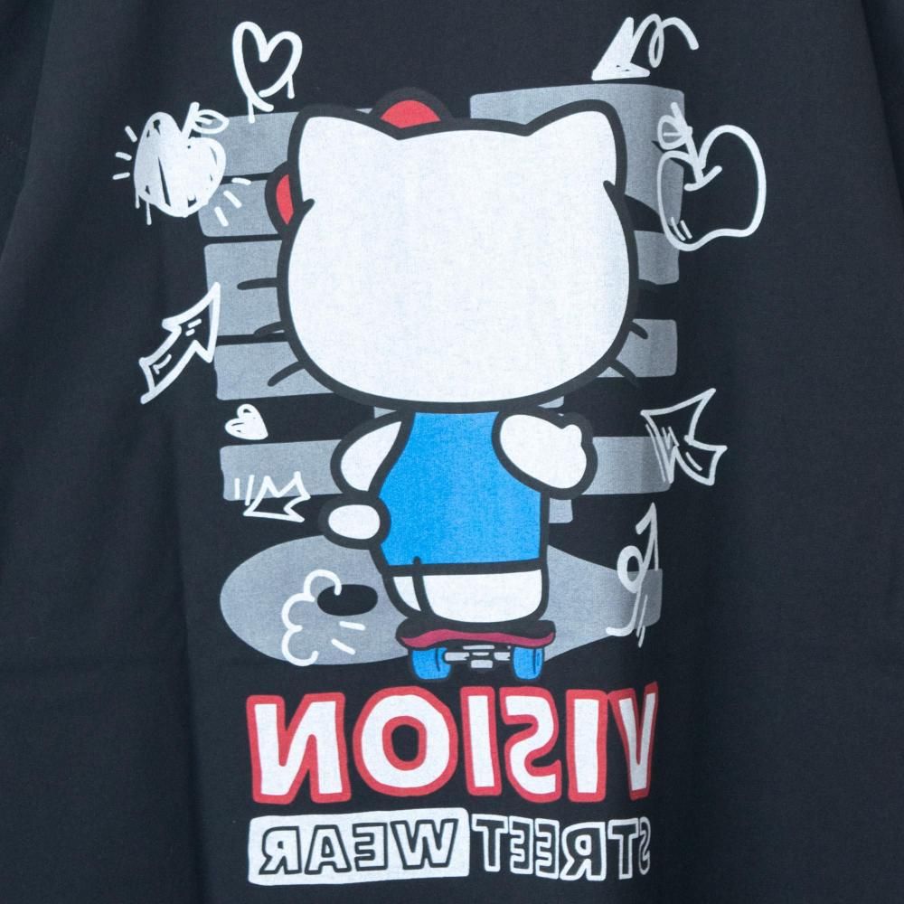 VISION STREET WEAR サンリオ HelloKitty キティ Front/Back Tシャツ BLACK