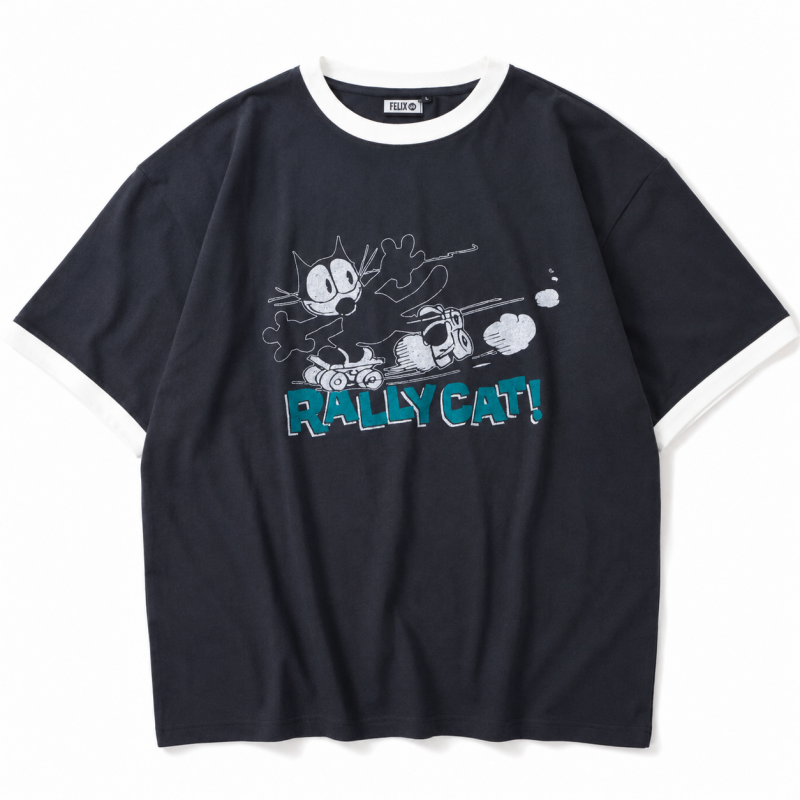FELIX THE CAT  リンガー Tシャツ CHARCOAL