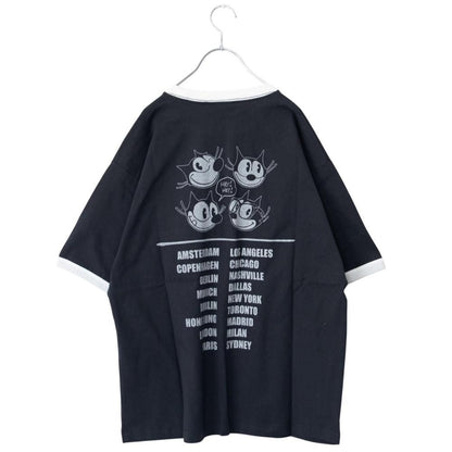 FELIX THE CAT  リンガー Tシャツ CHARCOAL
